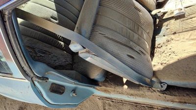 1975 Cutlass Supreme Passenger Right Front Seat Belt Retractor 2 Door Coupe Blue