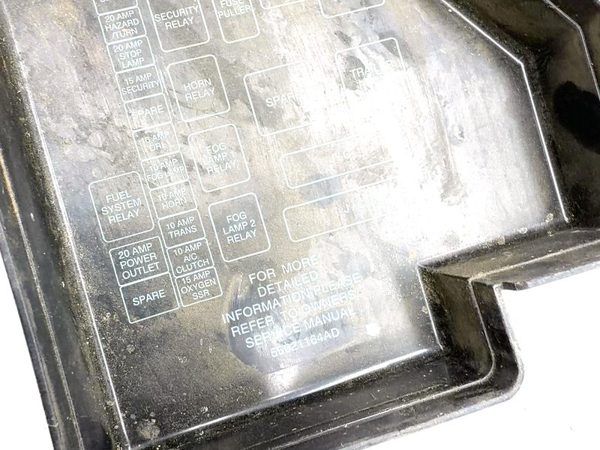 98-01 Ram 1500 Engine Fuse Box Cover Lid Only Oem 5.2L V8 4X4 — photo 9