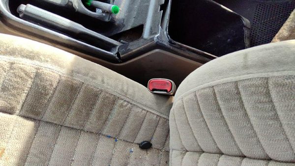 93-94 Jeep Grand Cherokee Driver Left Front Seat Belt Buckle Receiver Oem Gray — photo 3