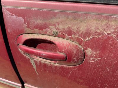 96 Town & Country Driver Left Rear Outside Door Handle Back Candy Apple Red Ph2